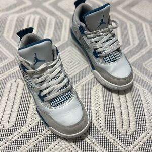 Jordan 4's  Kids' Sneakers - White and Blue